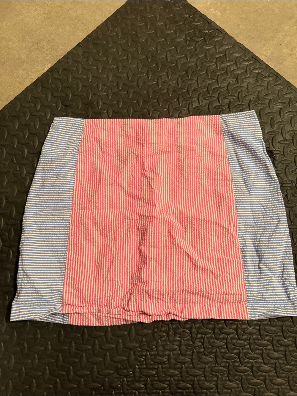 Vineyard Vines Pink Center Blue Stripe Panel Mini Skirt